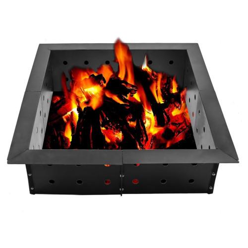 Square Outdoor Fire Pit Ring 36" Outside Diameter 30" Inside Heavy Duty Steel