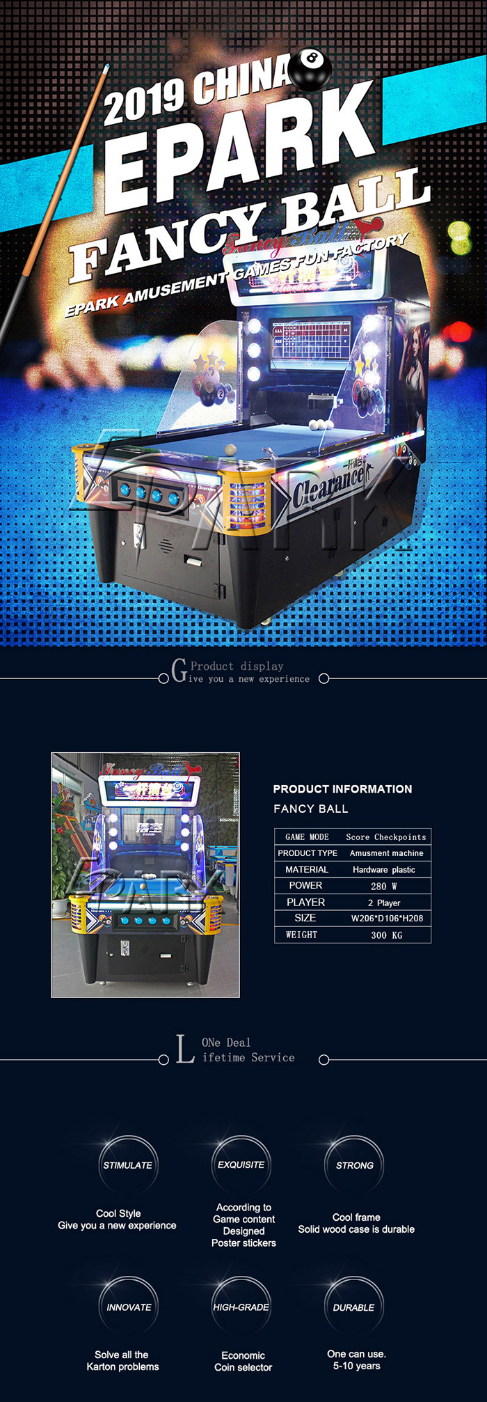 Teenager Pool Table Hitting Ball Arcade Game Machine Coin Operated Billiards