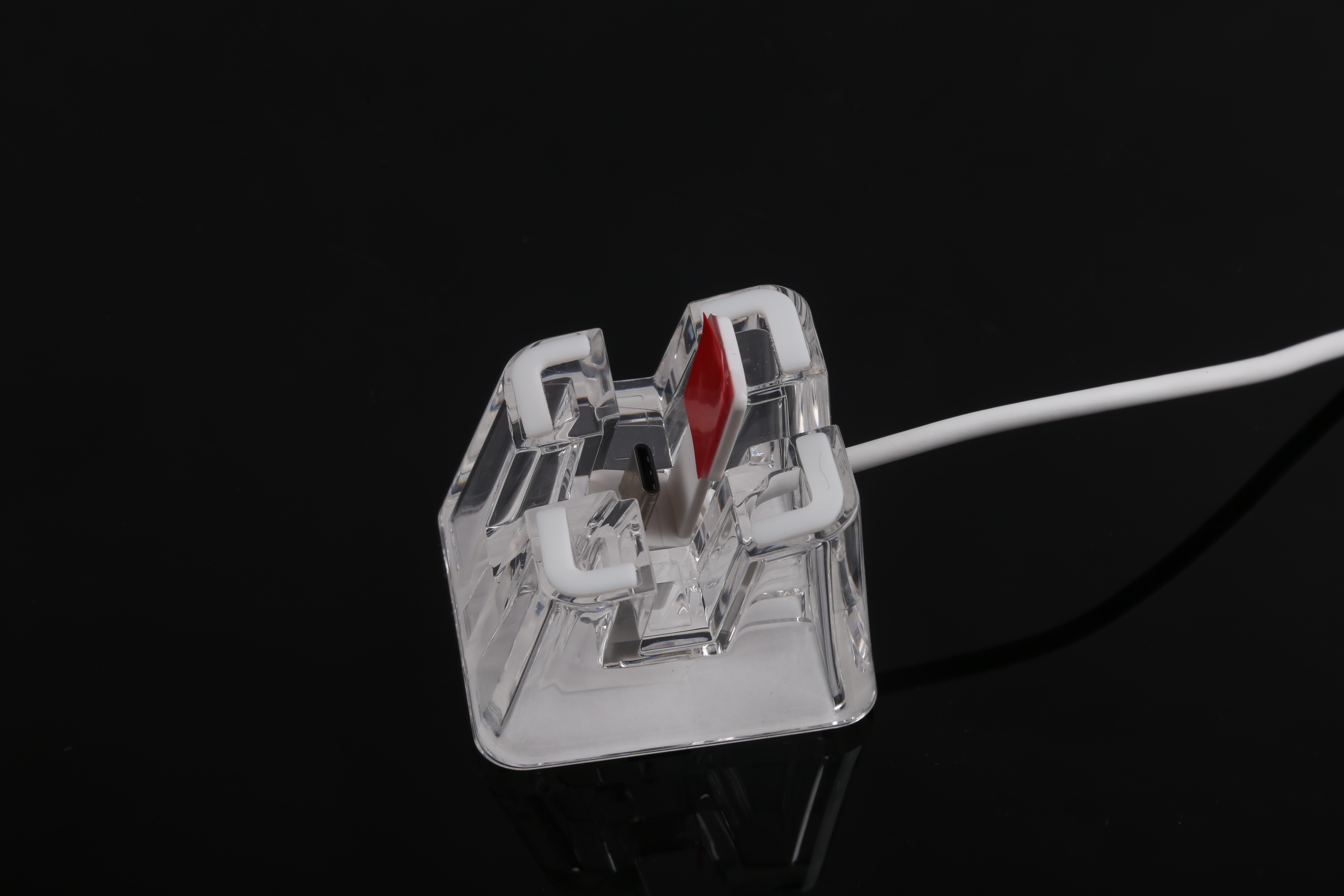 COMER mobile phone security alarm display stands for retail stores with charging cables