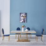 Modern Luxury Stainless Steel Marble Apartment Square Dining Table