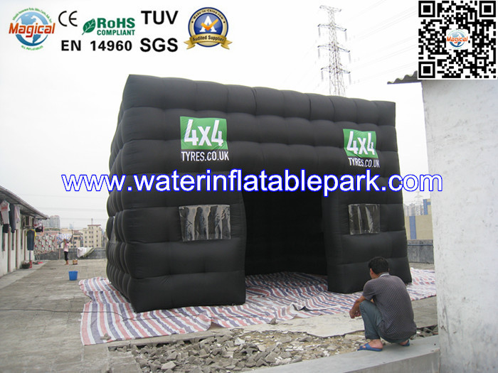 Custom Inflatable Advertising Tent , Black Inflatable Photo Booth Tent