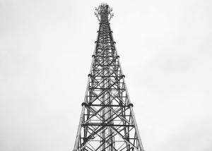 Quality Power Cable Silver Electric Transmission Tower , Painted Tubular Antenna Tower wholesale