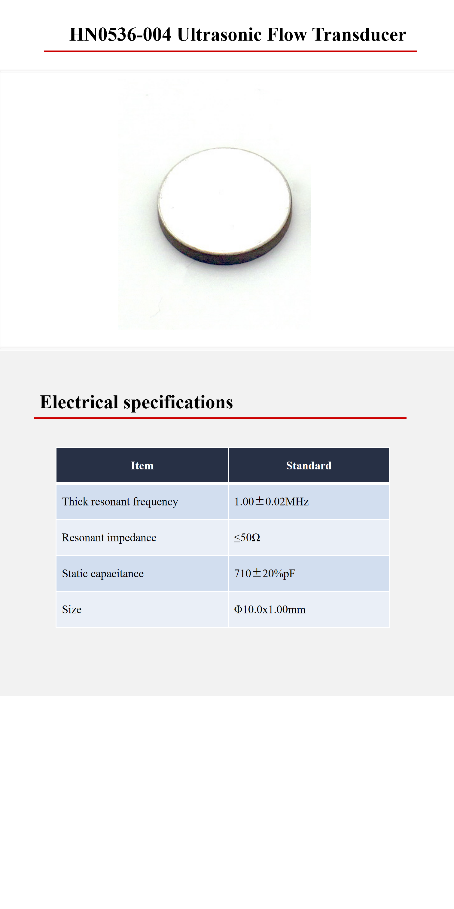 10mm 1MHZ Piezo Transducer Disc Piezoelectric Ultrasonic Ceramic Disc