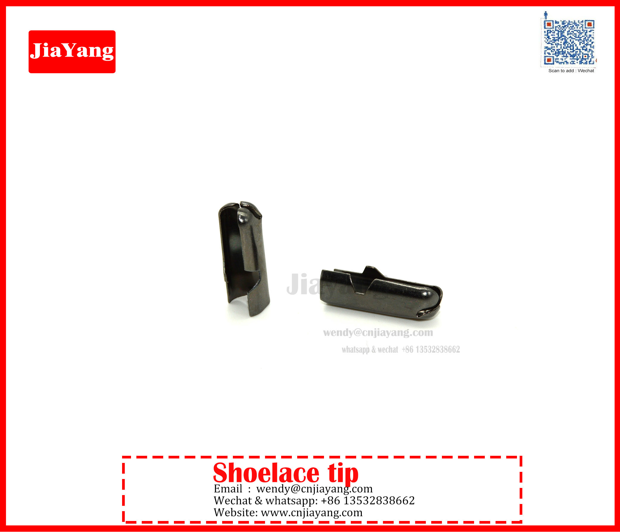 Jiayang metal aglet for end of shoelace drawstring garment