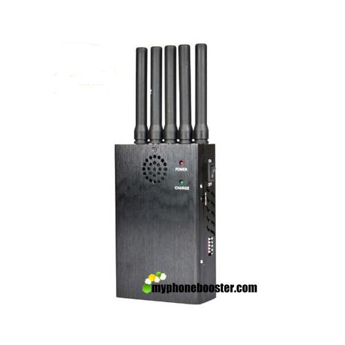5 Antennas 2.5w Handheld Cellphone Jammer Blocker GSM 3G 4G LTE Wifi GPS