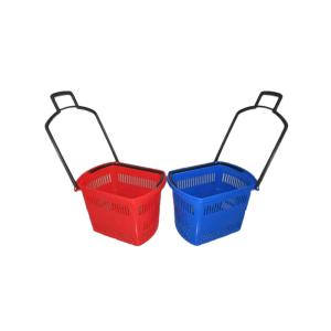Quality Supermarket Basket Shopping With Wheels And Handle For Store wholesale