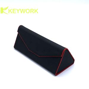 Quality Foldable Sunglasses Case PU Leather Folding Eyeglass Case wholesale