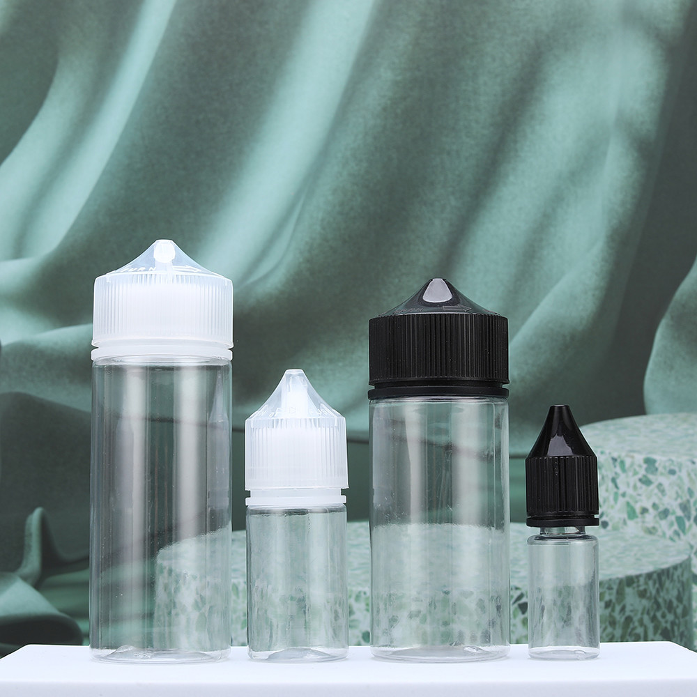 Dropper bottle (Transparent Blue) REUSABLE, Child Resistant Cap, Easy Drip Tip Applicator Dropper Bottles with Squeeze D