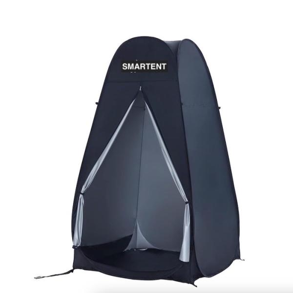 120*120*200CM Black Pop Up Privacy Tents With Zippered Doors Silver Coated