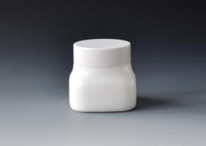 Quality JG-SQ50,50ml square opal white glass cosmetic jars for face cream, lotion, glass primary cosmetic packaging supply wholesale
