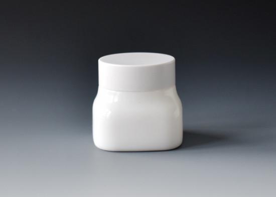 JG-SQ50,50ml square opal white glass cosmetic jars for face cream, lotion, glass