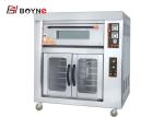 Industrial Stainless Steel One Layer Two Trays Gas Oven With Proofer