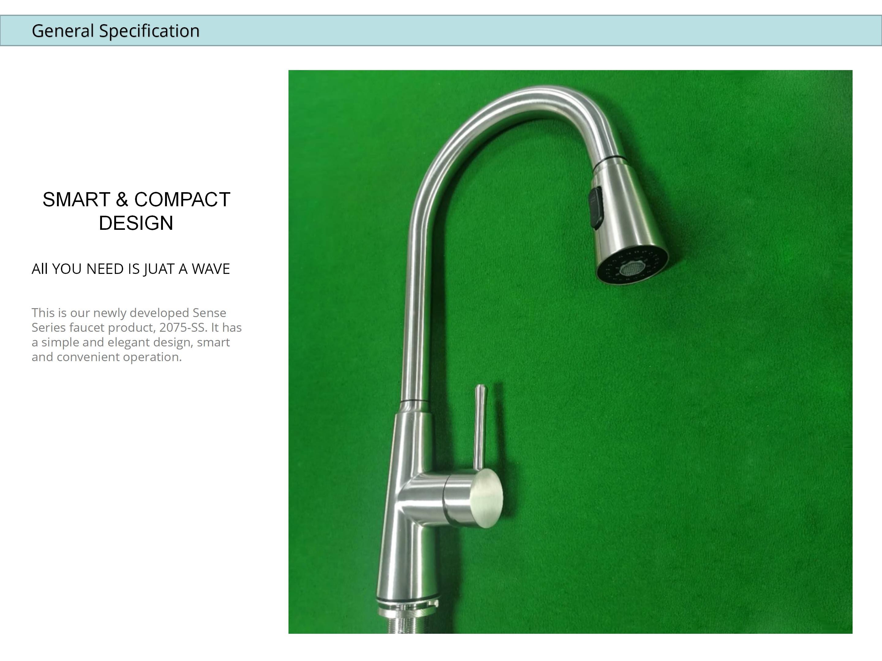 HOMEKA Infrared Touch Sensor Kitchen Faucet High Arc Spout For Sink