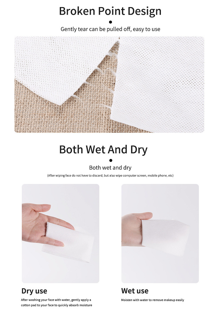 Pearl Grain Disposable Face Washcloths Ultra Soft 100% Viscose Face Towel Roll