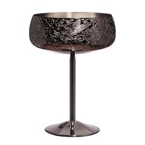 Quality Unbreakable Stemmed Wine Glass Novelty Portable Gunmetal Black wholesale