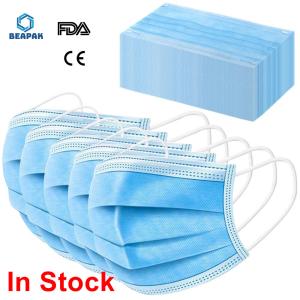 Quality Customized Blue Disposable 3 Ply Surgical Mask , Surgical Mask 3 Ply Antibacterial wholesale