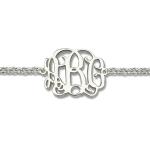 7.48in 0.42oz Sterling Silver Personalized Name Bracelets Silver Name Plate