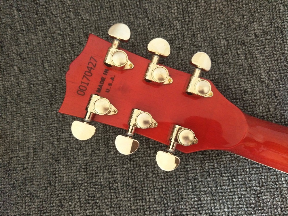 customization G200 Acoustic Guitar Flame red Top Solid spruce maple Tiger stripes Body Guitar