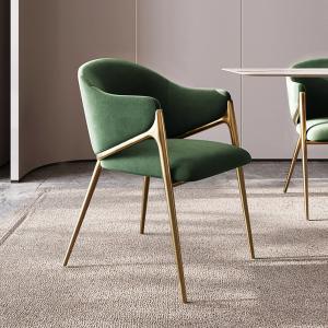 Quality Light Luxury Stainless Steel Fleece Hotel / Apartment Dining Chair wholesale