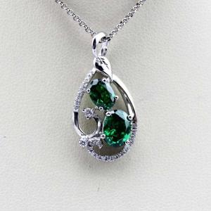 Quality Fashion Sterling Silver Pendant with Green Cubic Zirconia (PSJ0386) wholesale
