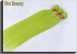 Fluorescent Green Virgin Human Hair Extensions Full Tightened NO Bad Smell