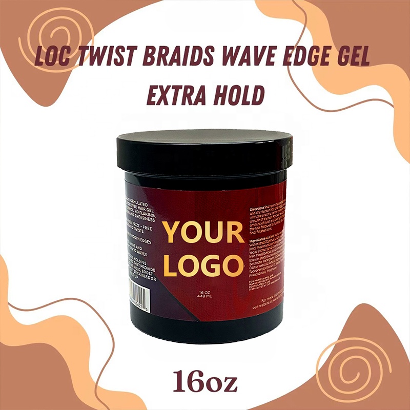 Non Greasy Loc N Thick Clear Braiding Jam Hair Gel and Edge Control Super Strong Hold