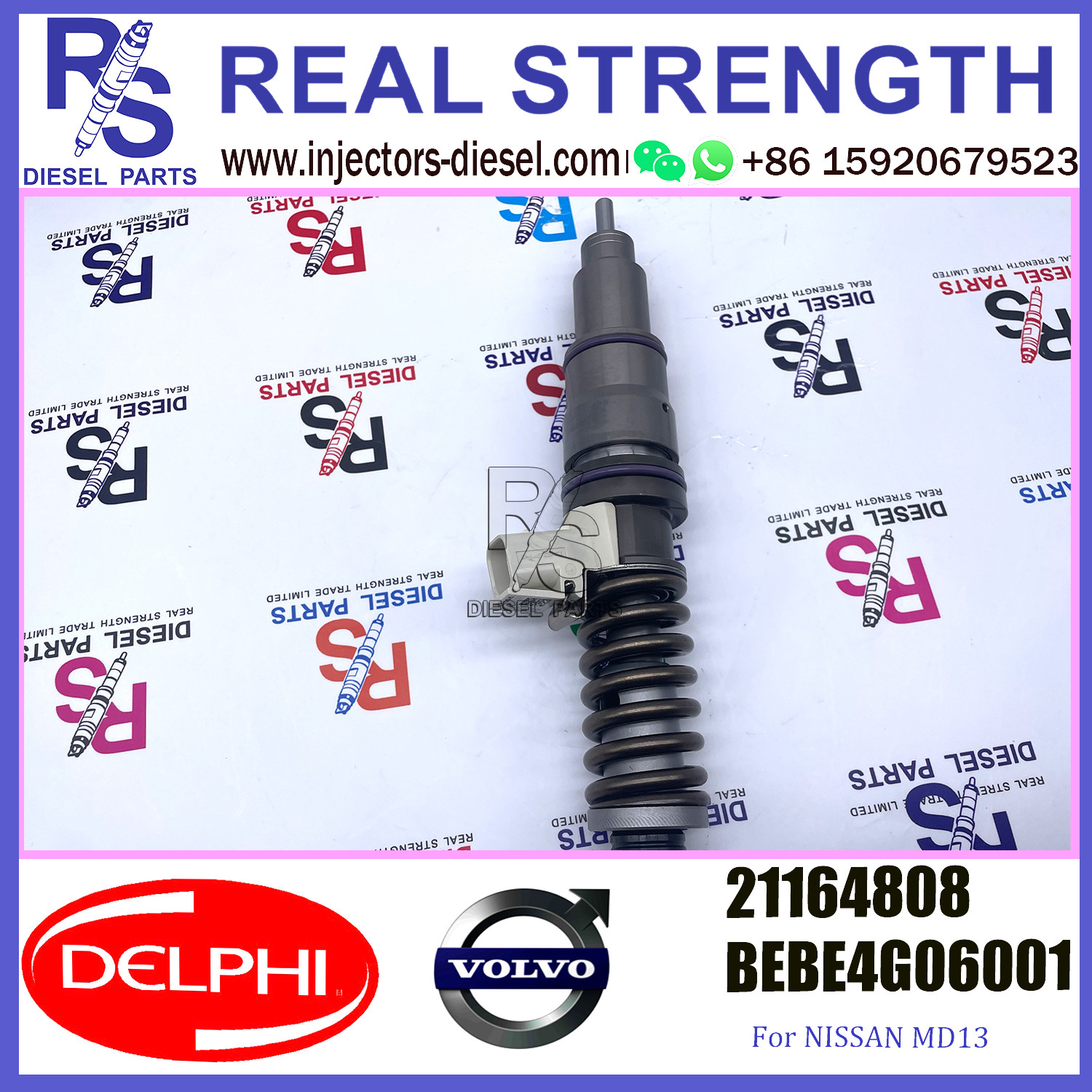 DELPHI 4pin injector 21164808 BEBE4G06001 Diesel pump Injector V-O-L-V 21164808 BEBE4G06001 E3.4 for NISSAN MD13