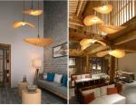 Chinese Hand Knitted Bamboo Pendant Lights Weaving Hanging Lamp Garden Restauran