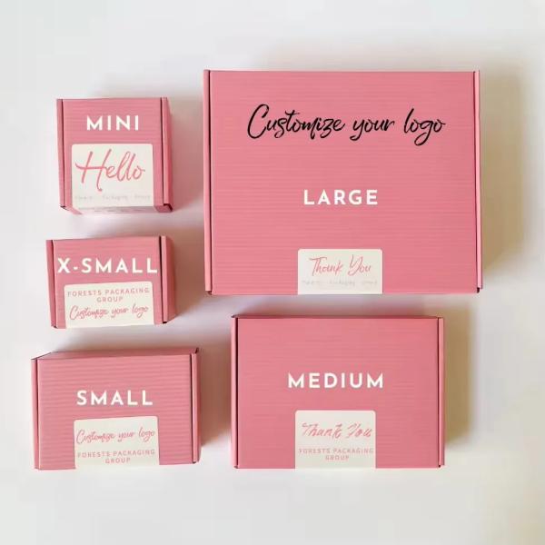 Custom Logo Printing Cardboard Shipping Mailer Box Pink Cosmetics Mailing