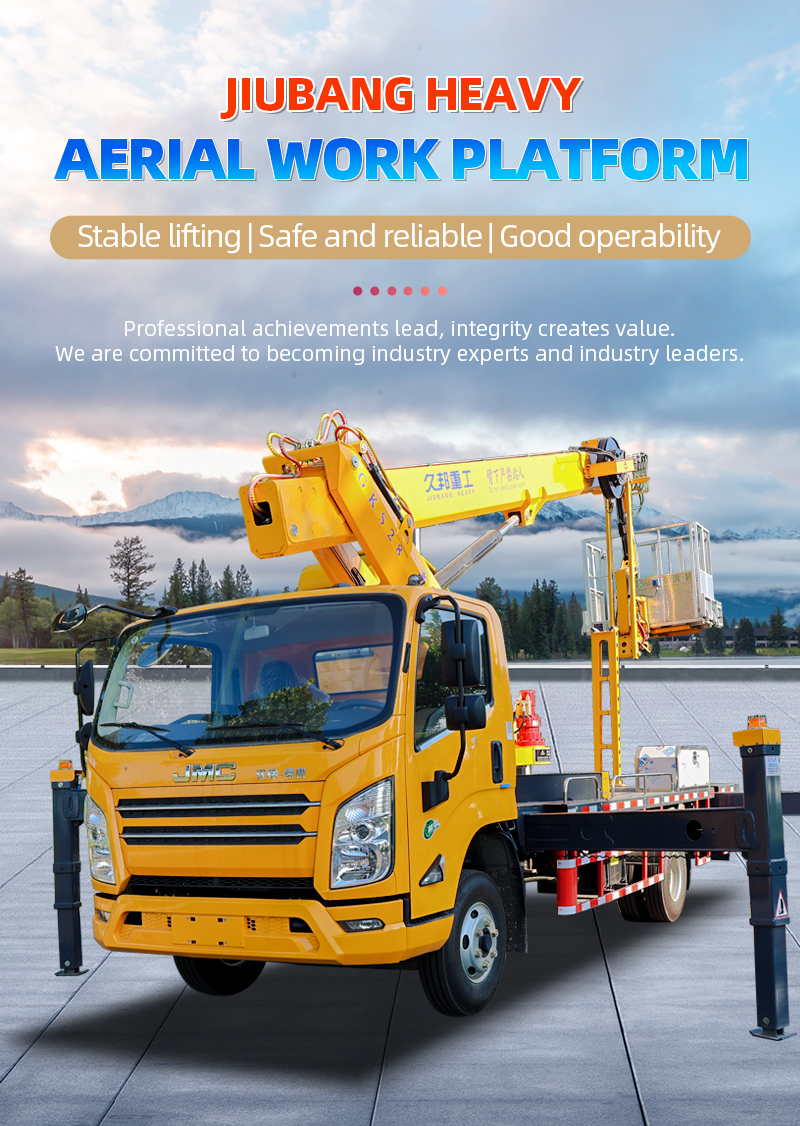 GKS28 hydraulic telescopic boom elevating high altitude working height aerial work platform truck for sale