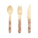 160mm Disposable Dyeing Wooden Cutlery Pink Utensils For Party