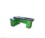 Custom Metal Supermarket Checkout Counter With Conveyor Belt Cash Register