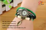 Fashion Vintage watches ladies watches with colorful beads bracelet and leather