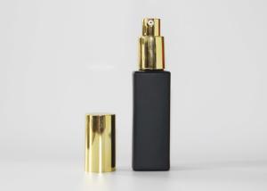 Quality 30ml Matte Black Essential Oil Bottles Luxury Glass Serum Bottle With Pump wholesale
