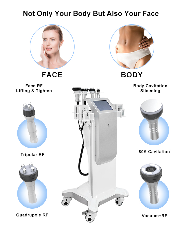 AS84 3D Rf Vacuum Cavitation Machine 6 In 1 Body Slimming Machine With Laser Pads