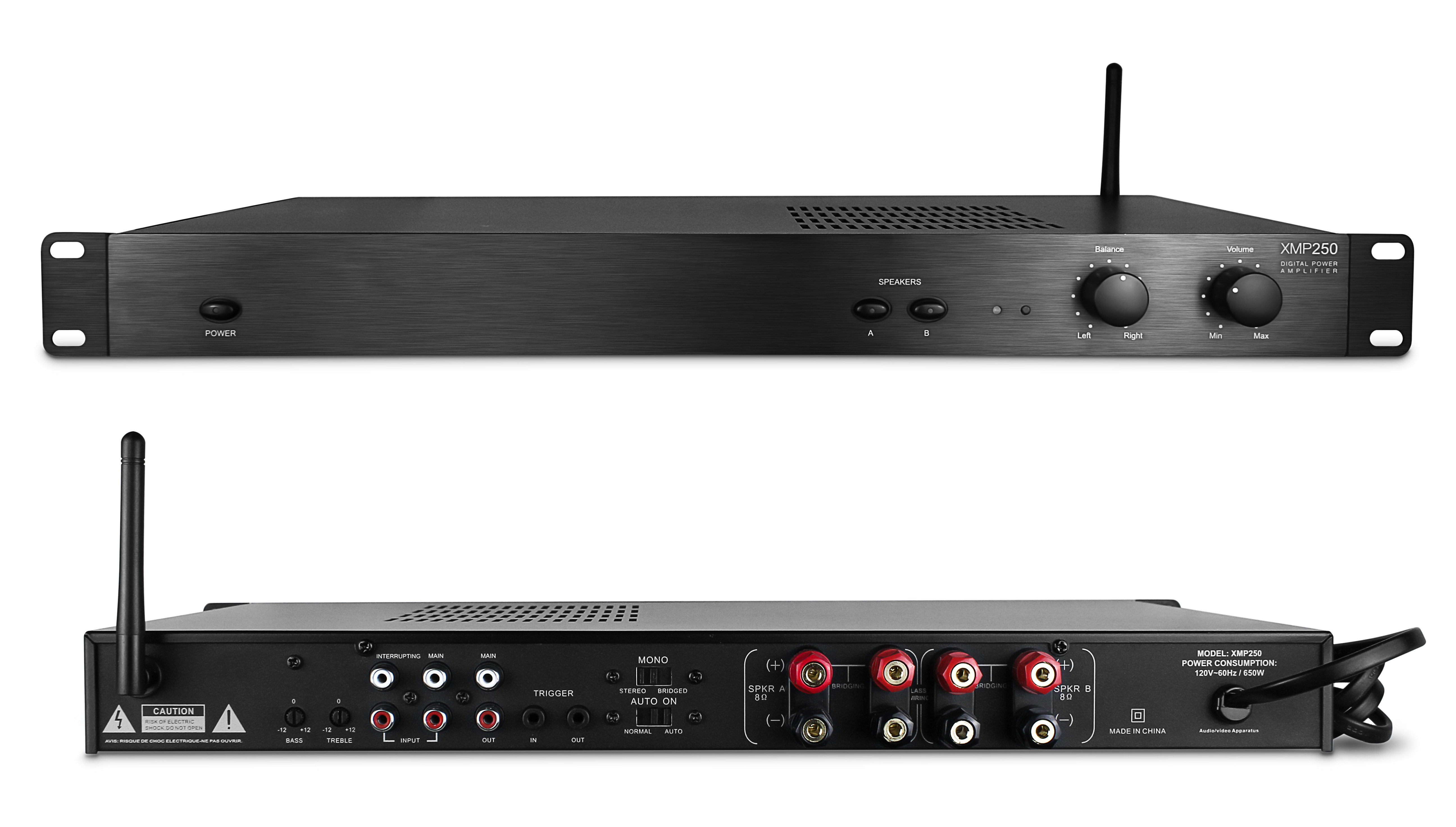 Professional Dual Channel Bluetooth Power Amplifier High Power OEM 2 Zones Stereo Audio Amp Receiver
