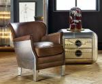 High Back Aviator Spitfire Chair Leather Aviation Aluminum Armchair