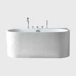 Small Freestanding Bathtub Against Wall Pedestal Tub Soaking 60x30