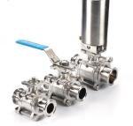 SMS AAA 10bar Stainless Steel Sanitary Valves Three Way 1/2 Inch Ball Valve