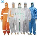60-70GSM Sf Coveralls with Strip Customized CE En14126 Isolarion Hooded Suit