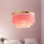 Round Chandelier Lighting Dining room Bar Kitchen fringe lamp suspension light