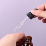 24/400 Plastic Black Smooth Lid With Glass Straw For Dropper