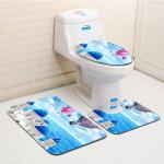 Dolphin Beach Toilet Seat Cushion Anti Skip Toilet Tank Cover Set