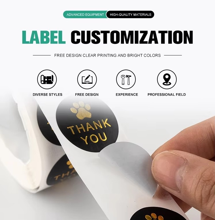 Custom Printing Vinyl Circle Label Sticker Roll Adhesive Waterproof