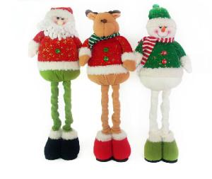 Quality Stuffed Reindeer Snowman Doll Christmas Plush Toys With Streaching Leg wholesale