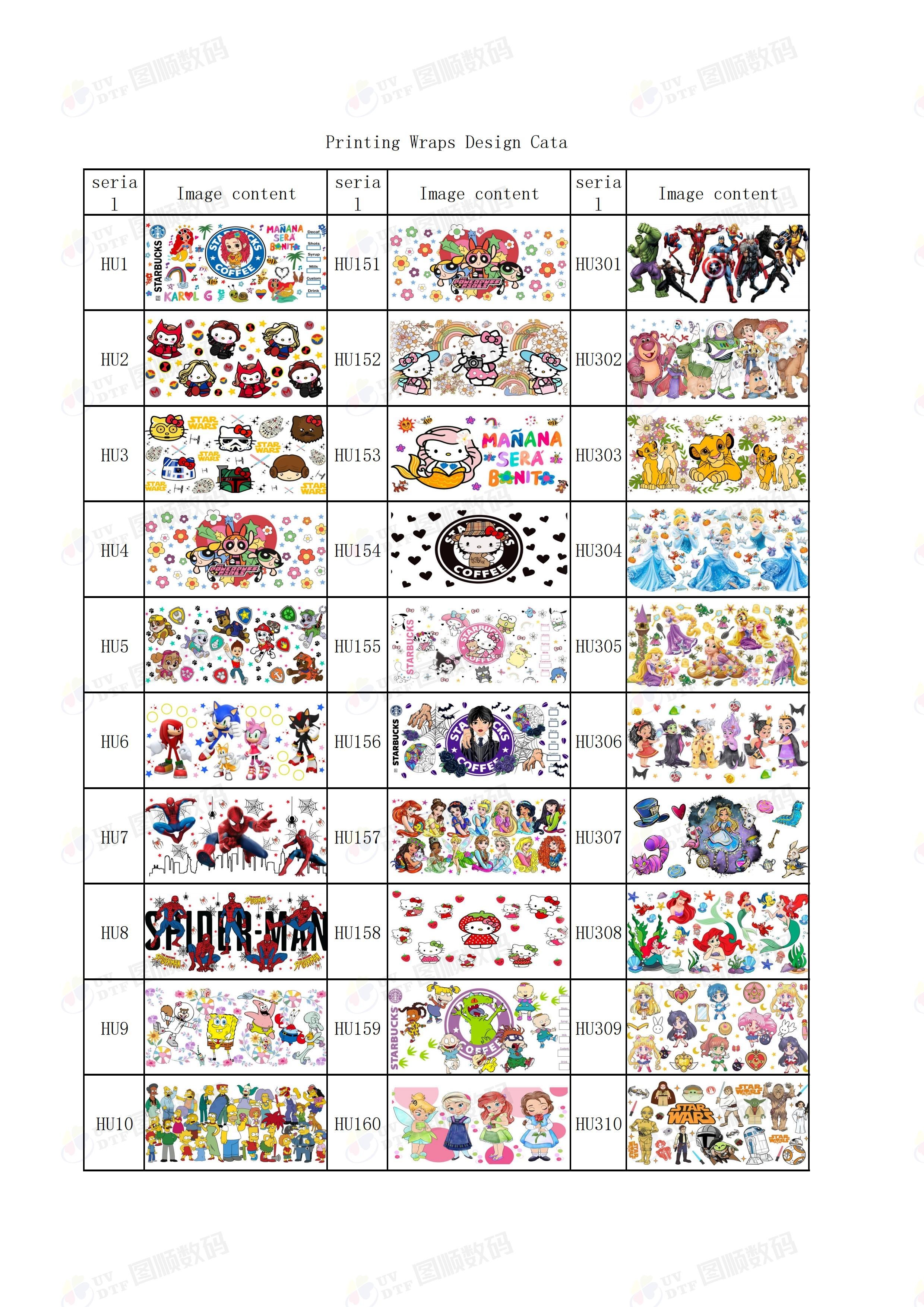 Removable Decal UV DTF Cup Wrap Transfers Fade Resistant Waterproof