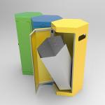 Metal Outdoor Commercial Trash Bin Outdoor Trash Can Recycling Waste Bin
