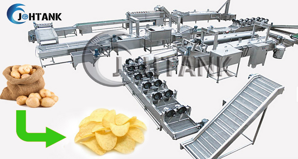 SUS304 Fresh Automatic Chips Making Machine Processing Line 100 Kgs / Hour