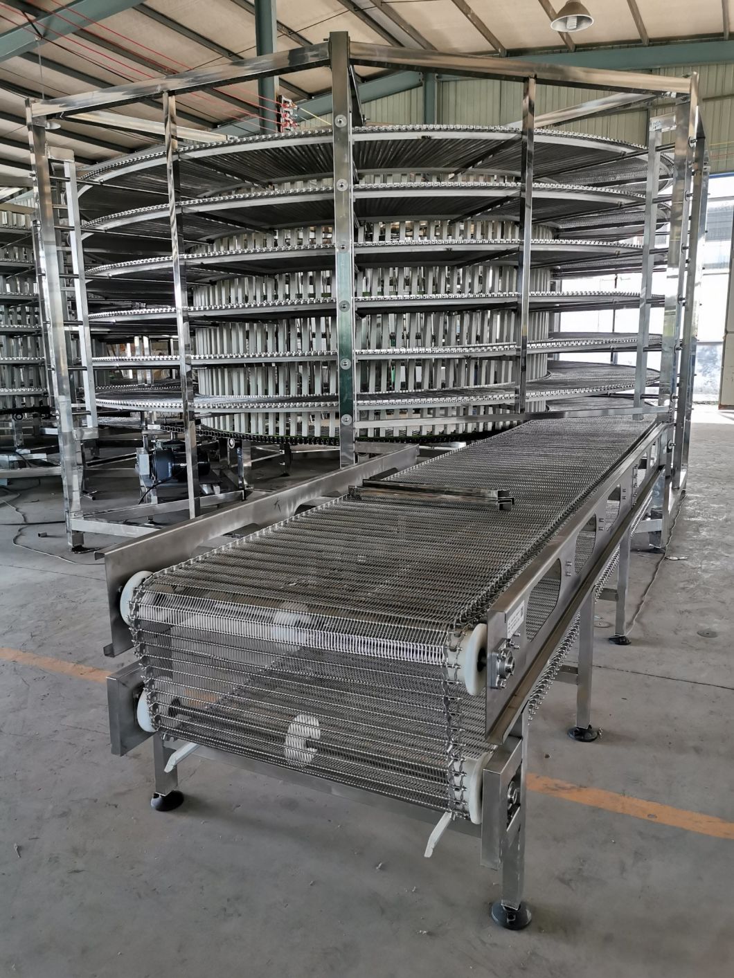 High Quality Spiral Cooling Conveyor System Tower for Food Transpoting Sale