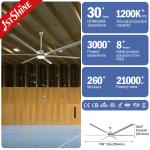 Industrial Ceiling Fan With Light Big Size High Air Volume Commercial Indoor Dc